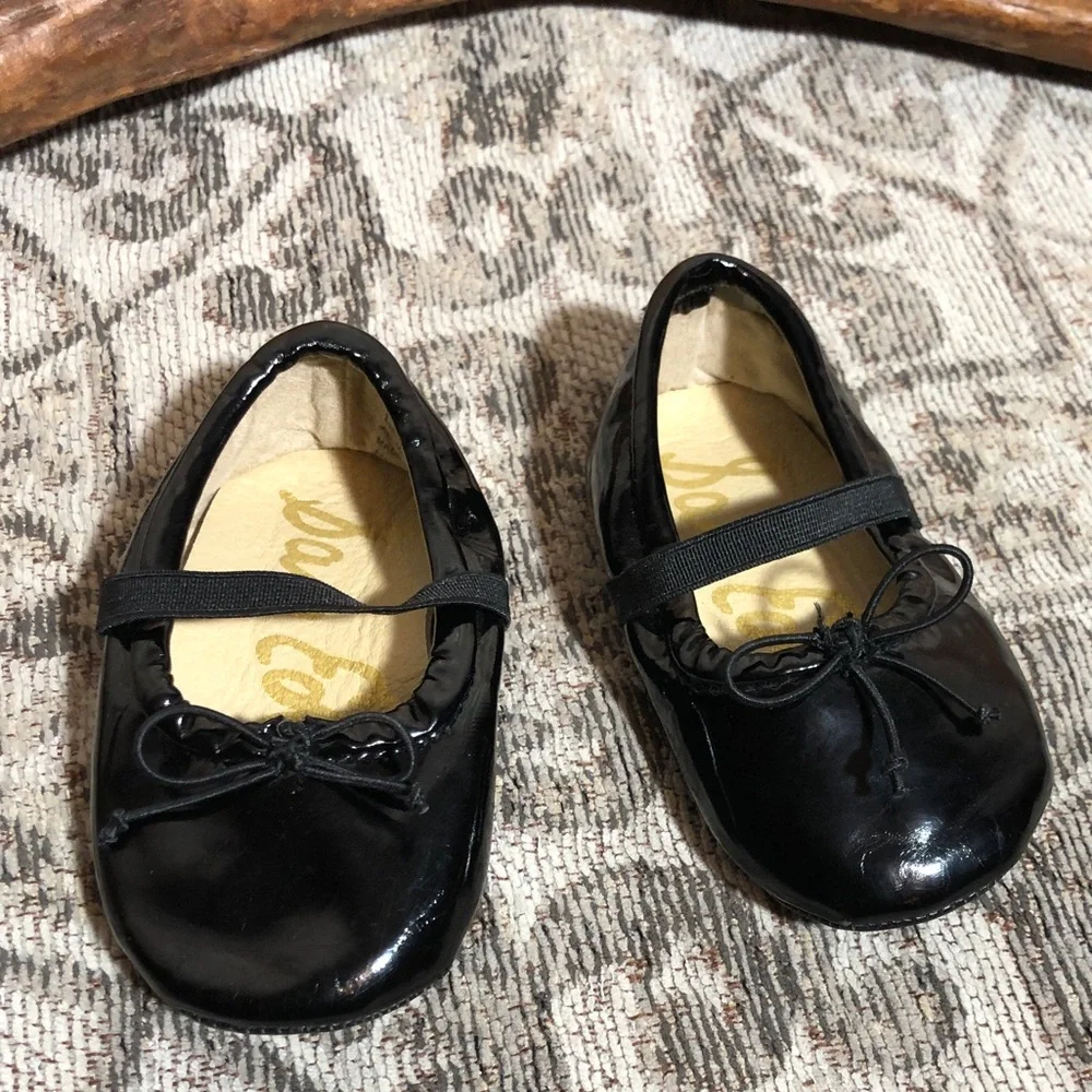 Sam Edelman Black Patent Leather Ballet Baby Shoes